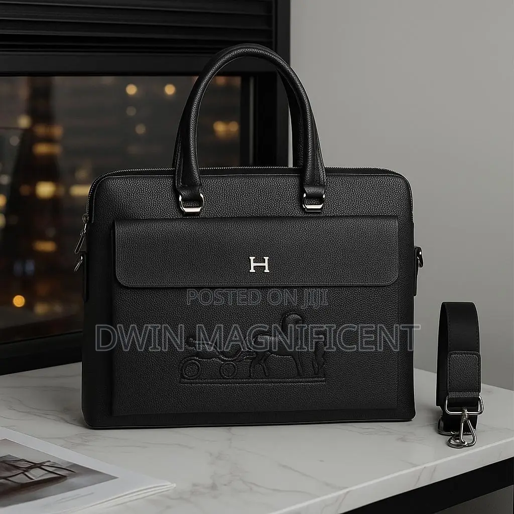 Unisex Waterproof Leather Briefcase Shoulder Laptop Business Bag.