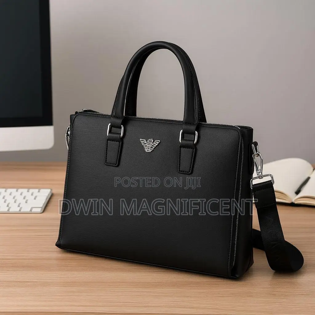 Unisex Waterproof Leather Briefcase Shoulder Laptop Business Bag.