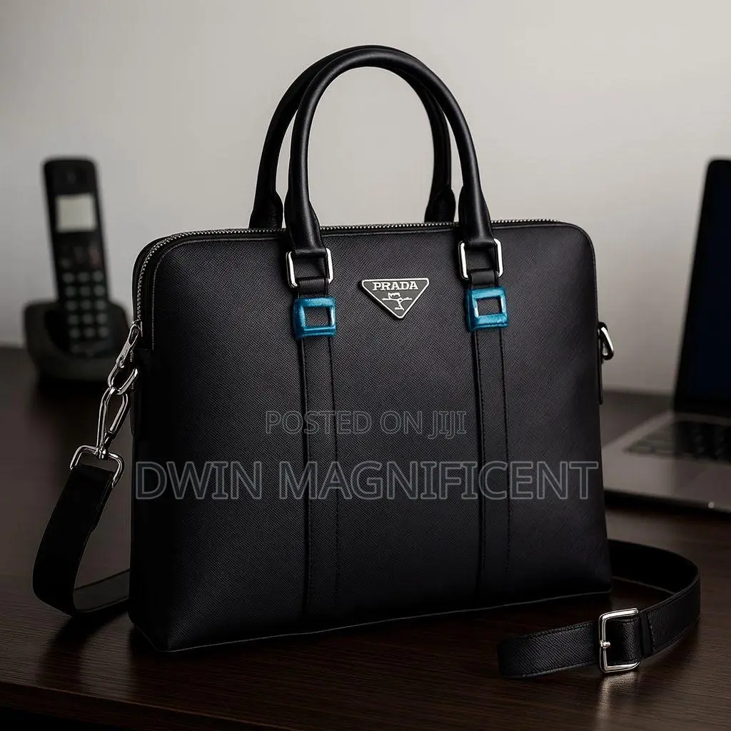 Unisex Waterproof Leather Briefcase Shoulder Laptop Business Bag.