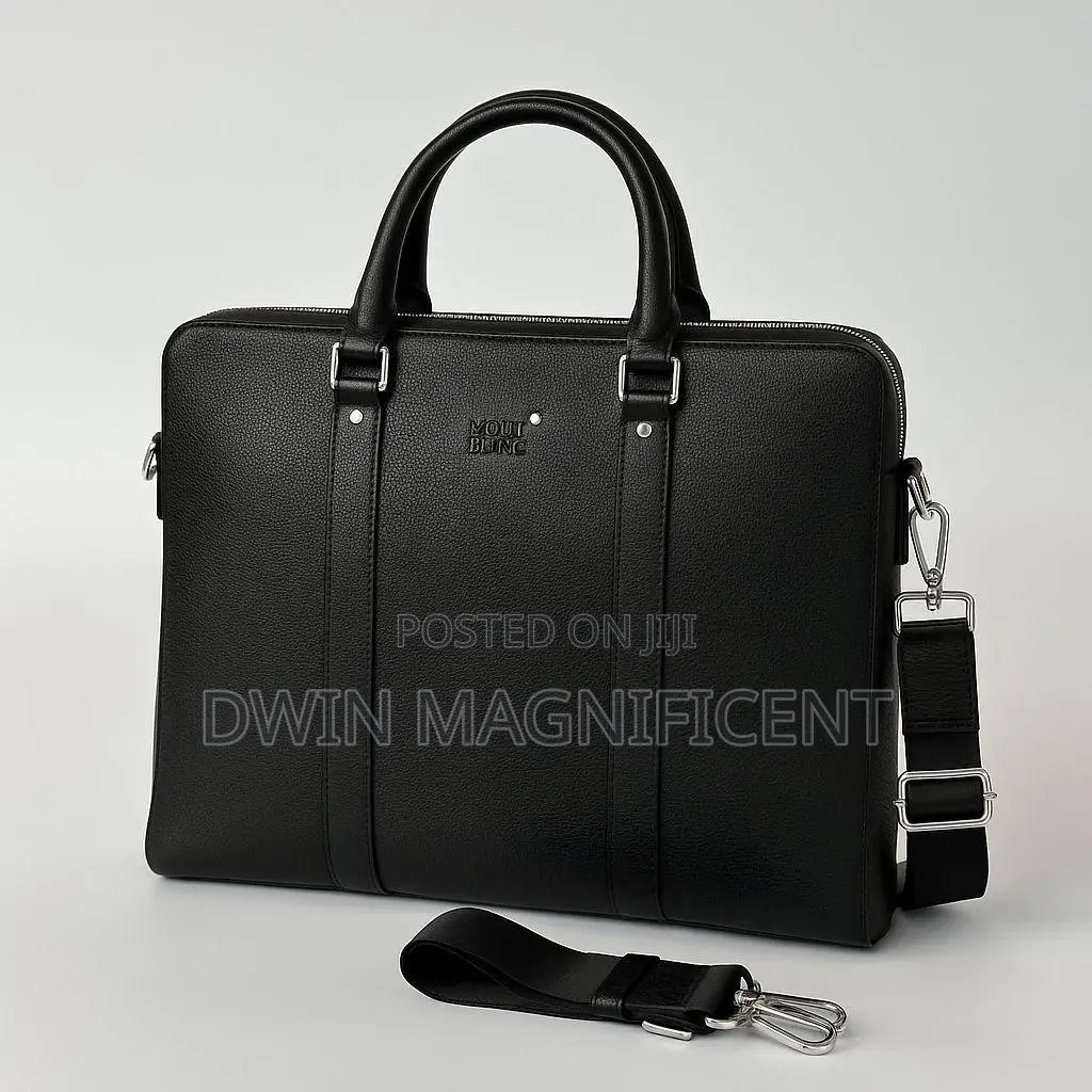 Unisex Waterproof Leather Briefcase Shoulder Laptop Business Bag.