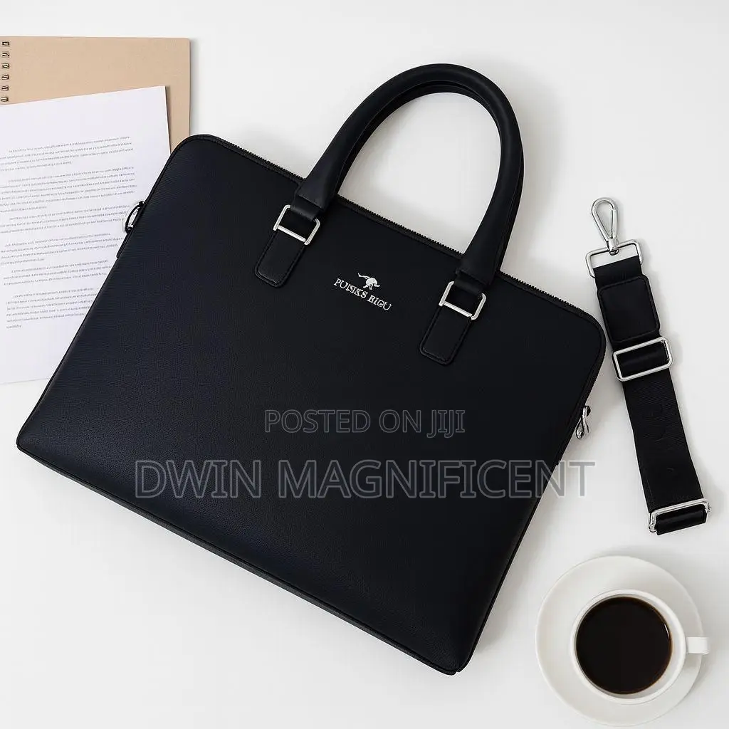 Unisex Waterproof Leather Briefcase Shoulder Laptop Business Bag.