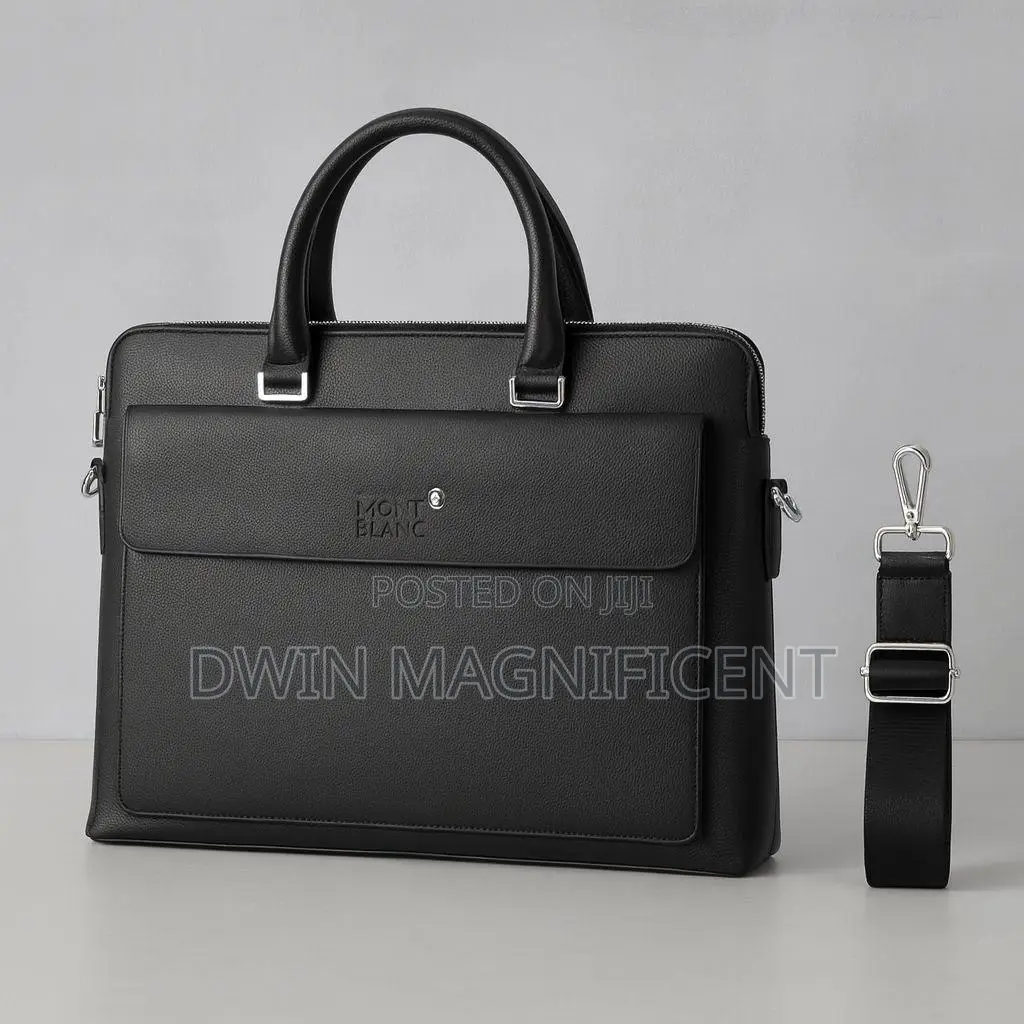 Unisex Waterproof Leather Briefcase Shoulder Laptop Business Bag.