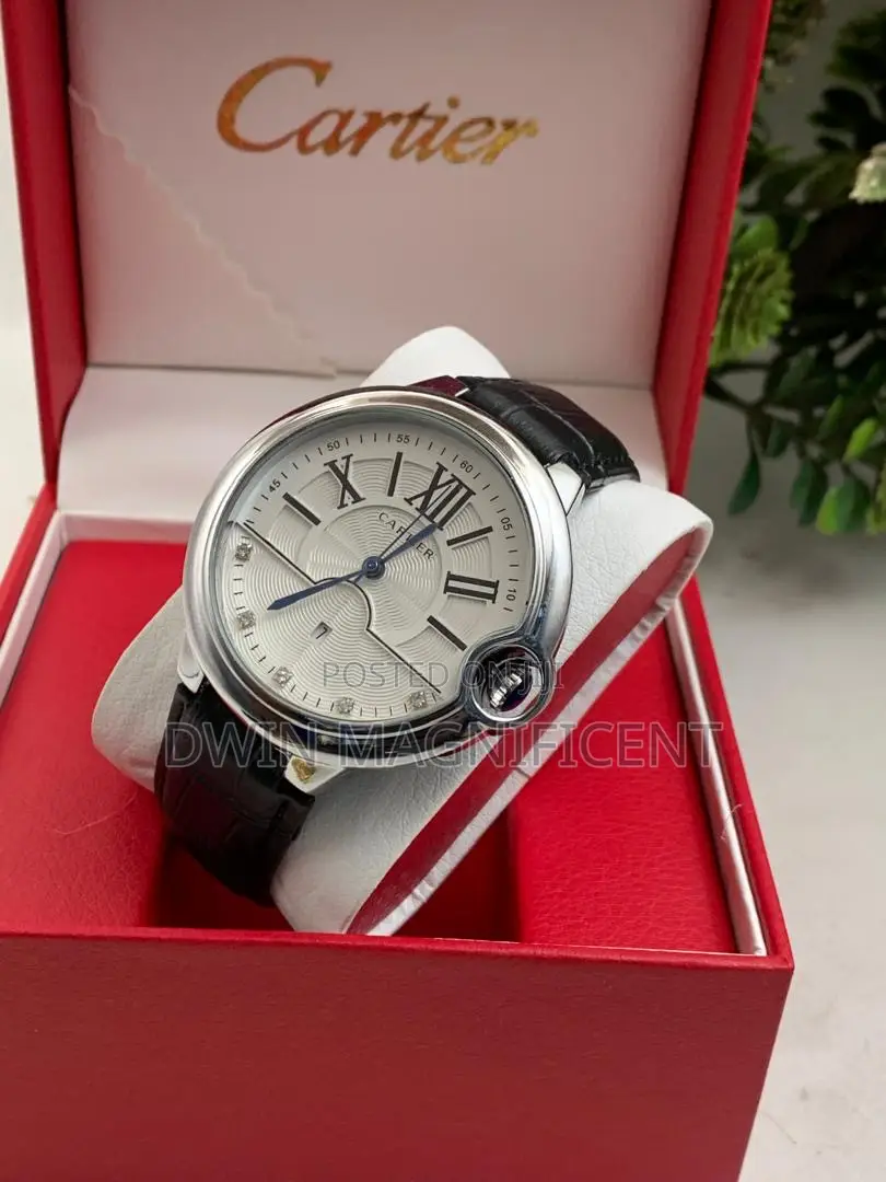 Cartier Ballon Bleu Leather Strap Watch, Bracelet And A Necklace.