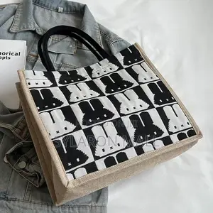 Canvas Bunny Graphic Tote Bag