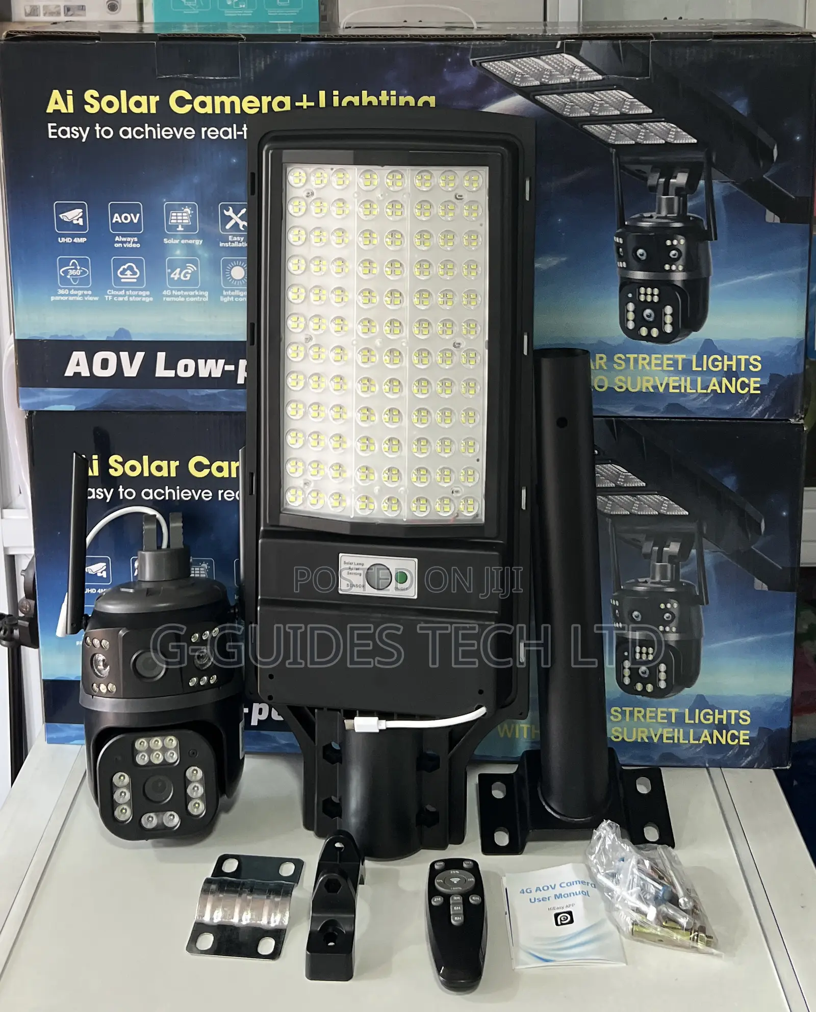 Ultra 4g Ai Aov Solar Street Light Camera 4mp