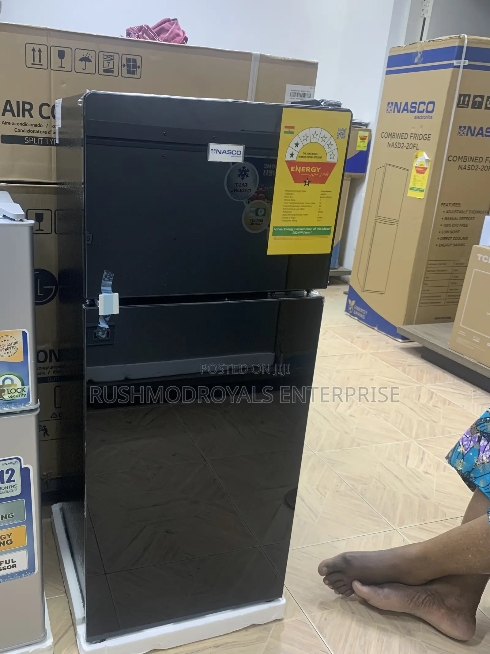 Nasco Nasf2-12fl-B Double Door Refrigerator - 102 Liters - Black