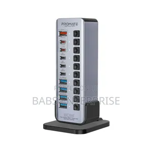 Promate Gegatower-60w Fast Charge Multi-port Usb-c Tower Hub