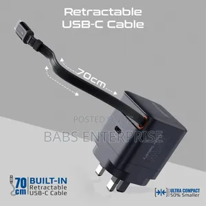 Promate Cubix-r65.Uk 65w Pd Ganfast Charging Adapter Usb-c Cable
