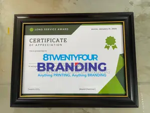 Wooden Citation/Awards Printing and Framing