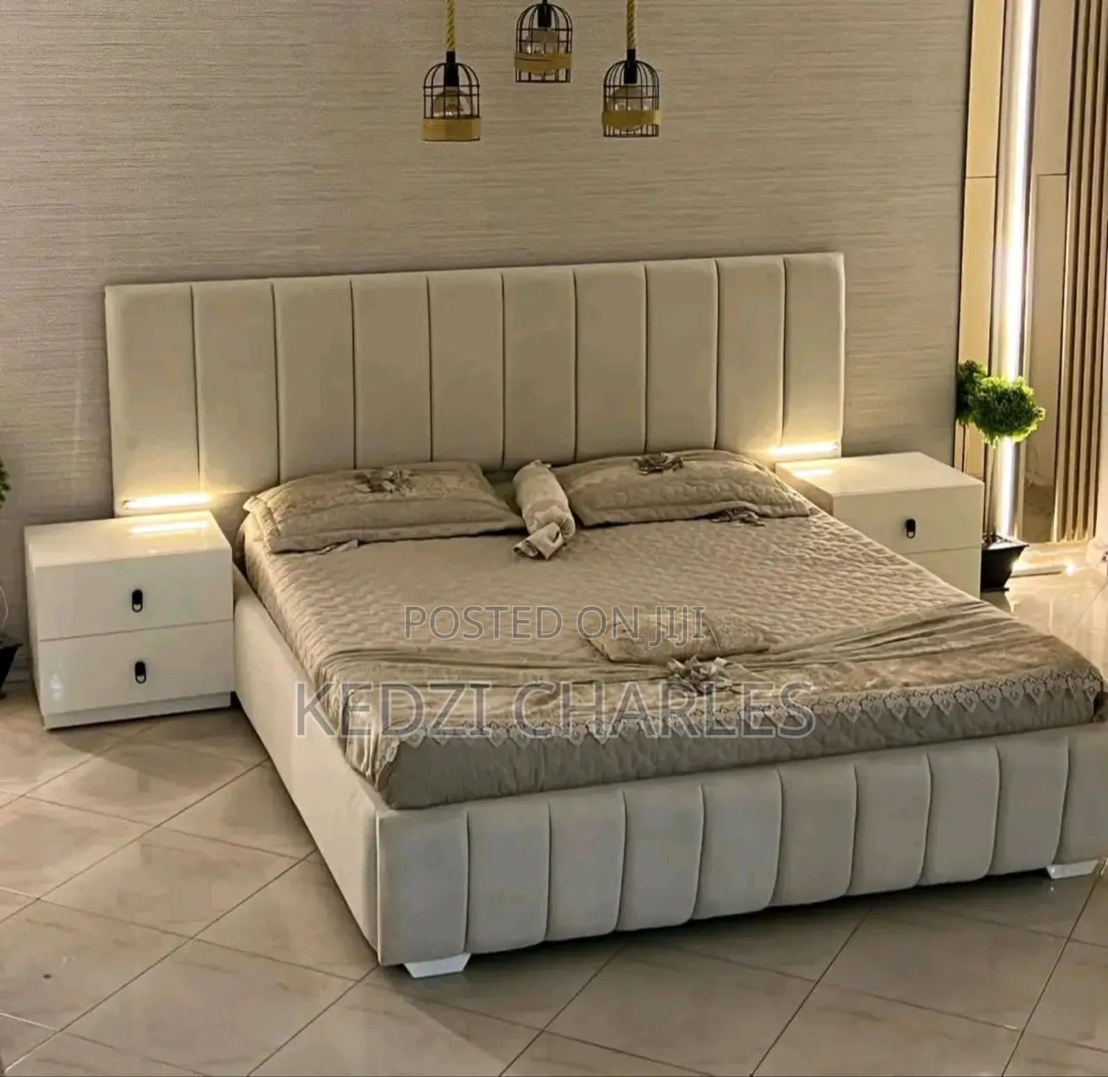 Queen Size Bed and Bed Frame With Side Drawers