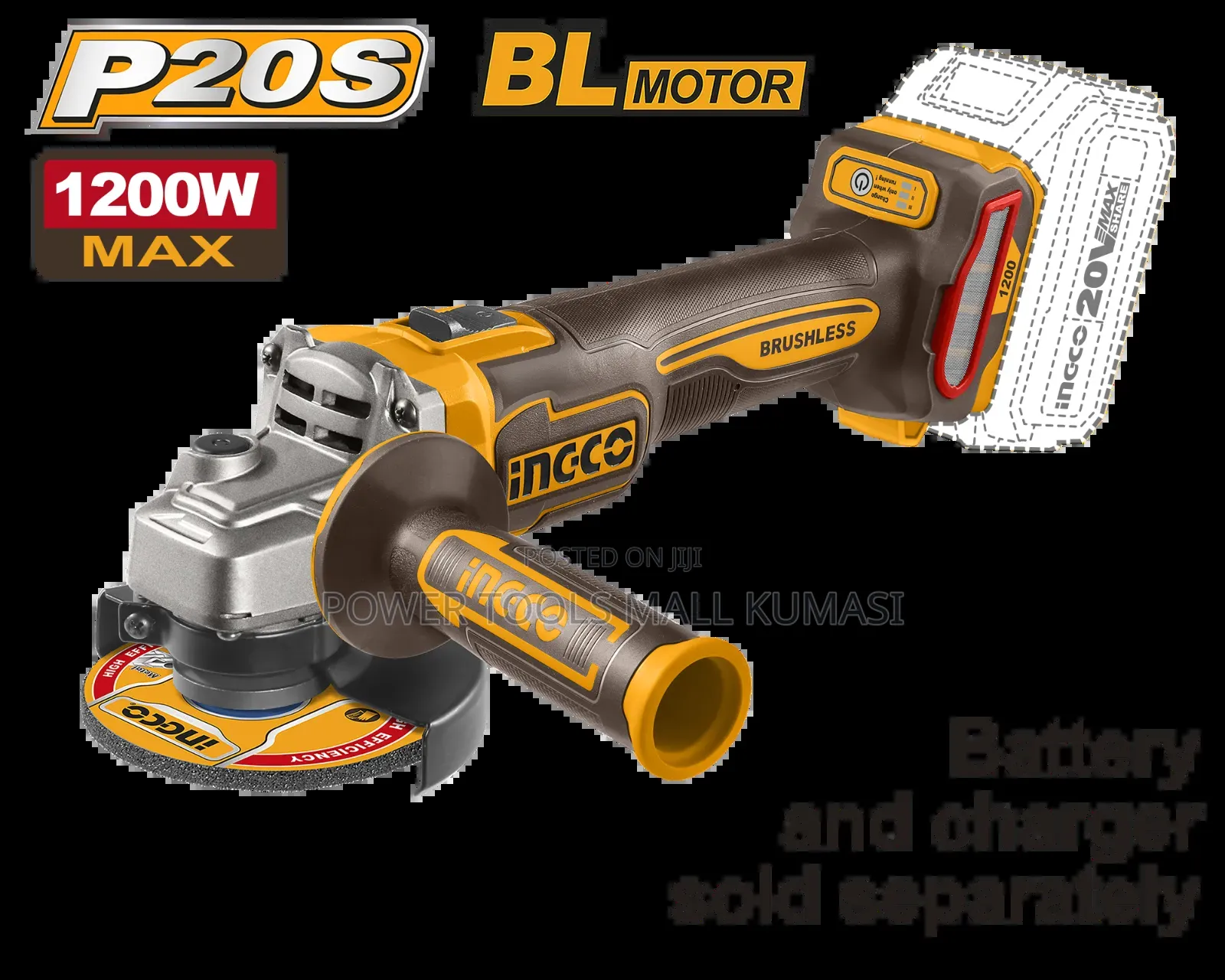 Cordless Angle Grinder 1200w