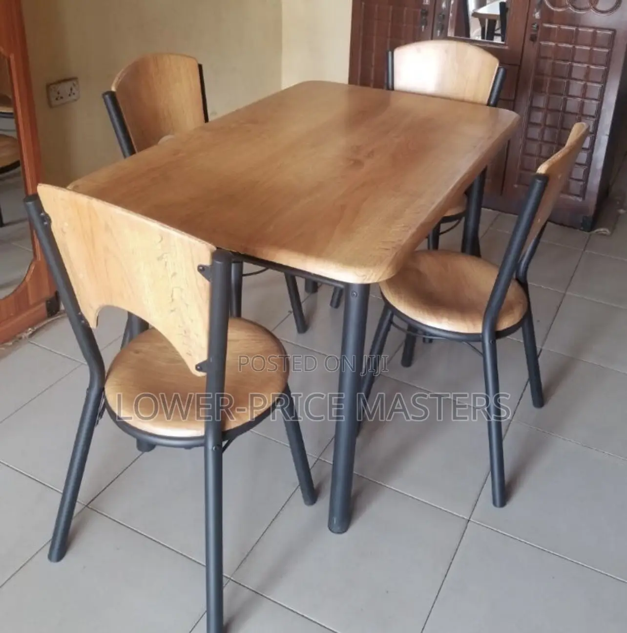 Classy Wooden 4 Chairs Dining Set
