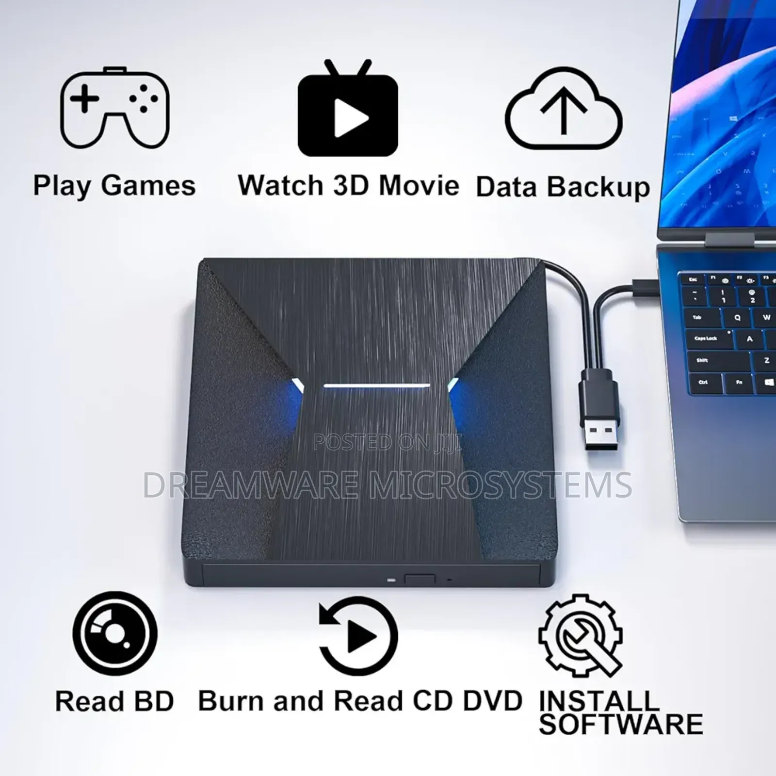 External Blu Ray Drive, Portable Bluray Drive Usb 3.0 And Type-c Bd