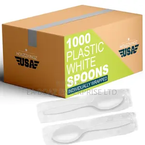 Plastic Disposable Spoon Fork Individually Wrapped 50pieces