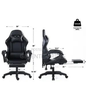 Leather Gaming Chair With Footrest