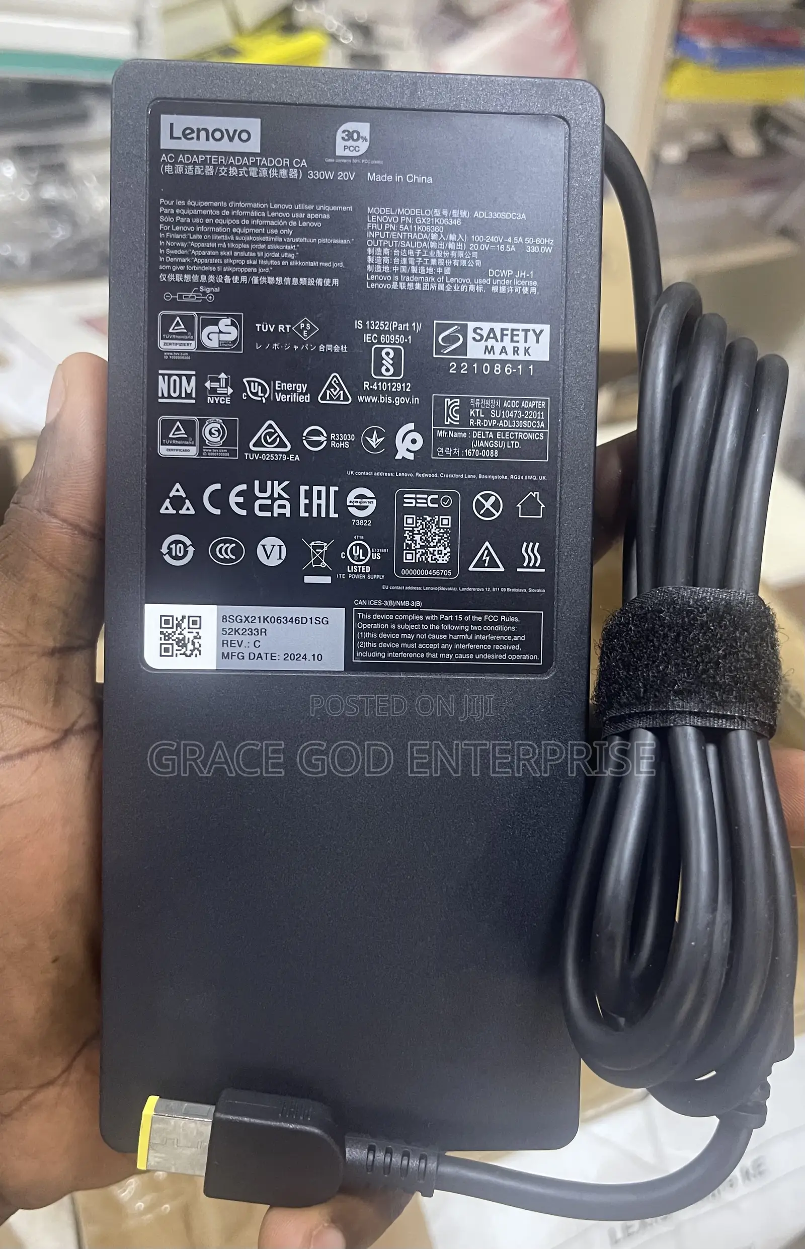 Original Lenovo Legion Charger 330w Yellow Slim Tip