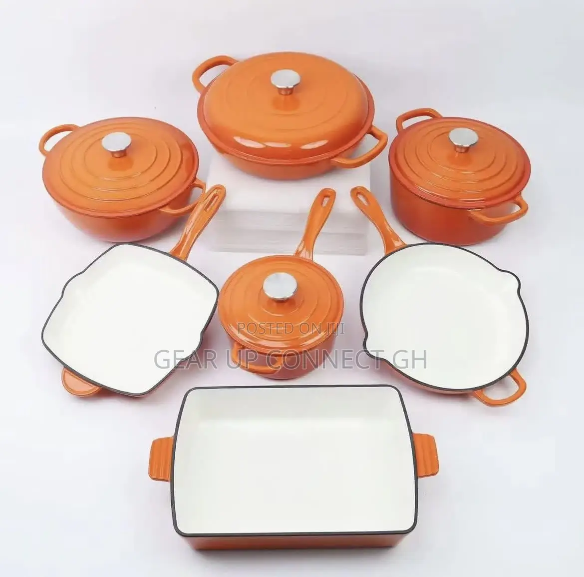 7pcs Cast Iron Unstick Pan