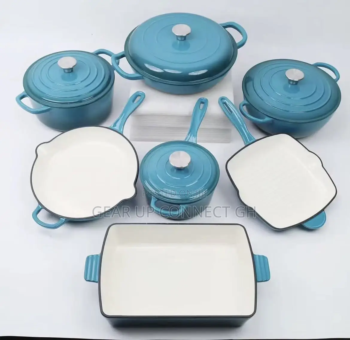 7pcs Cast Iron Unstick Pan