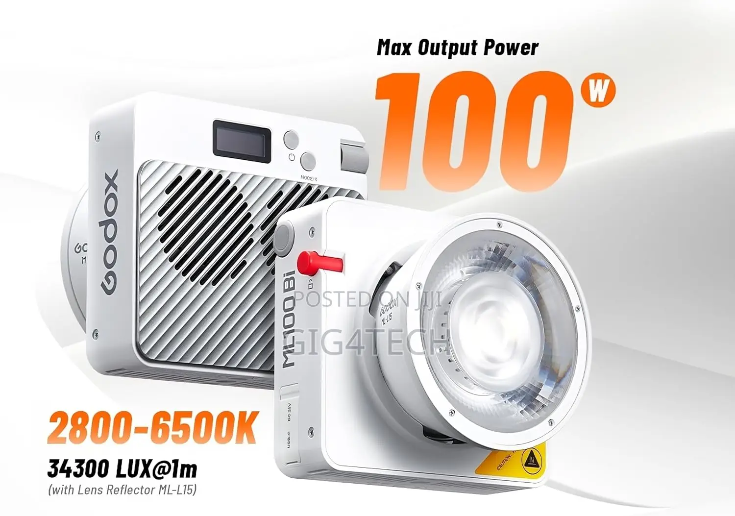Godox Ml100bi Bi-color Led Light With 36° Lens V-mount Handgrip Kit2