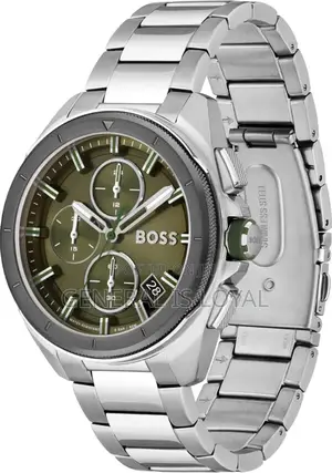 Hugo Boss Trace Chronograph Black Dial Gold Steel Strap Watch For Men