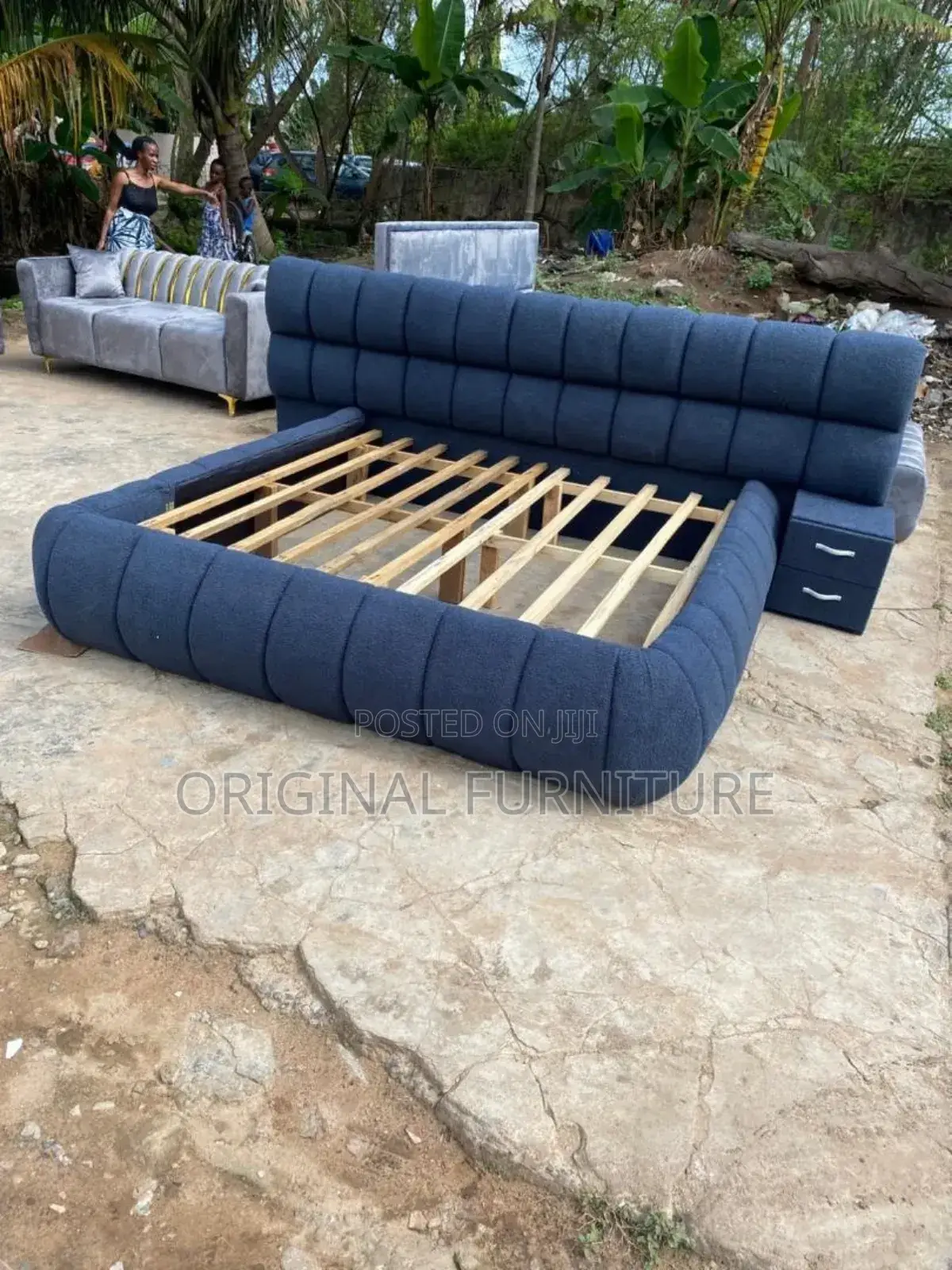 King Size Bed Frame and Side Drawers