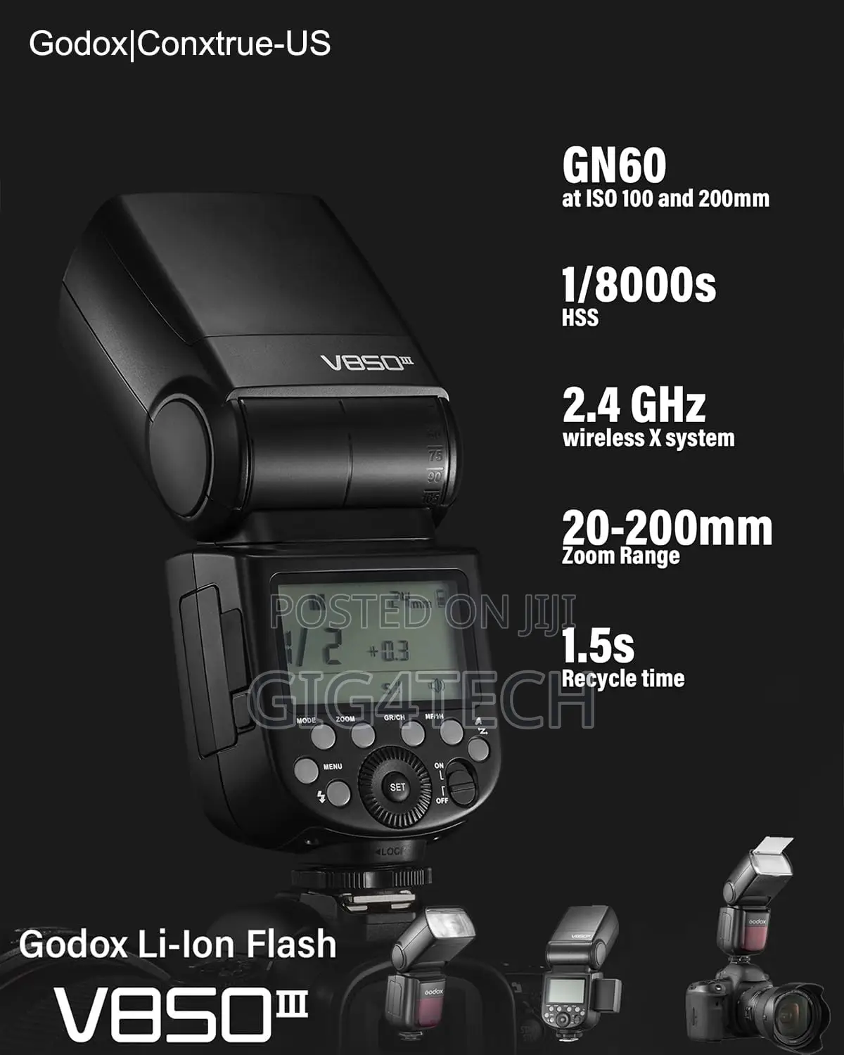 Godox V850iii 2.4g Lithium Battery HSS Wireless Speedlite Flash