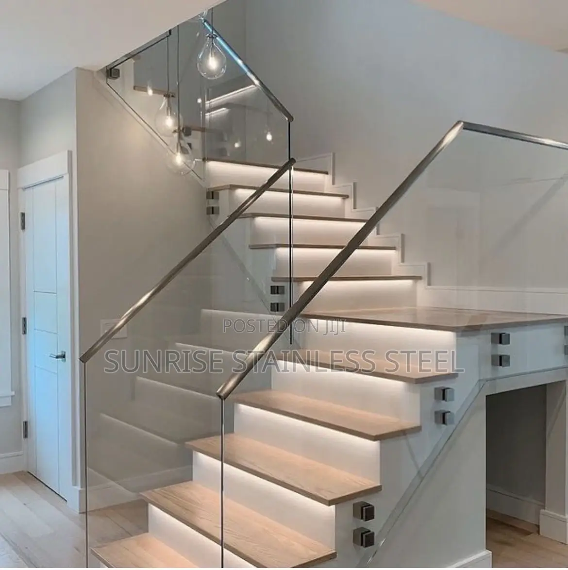 Sunrise Stainless Dark Glass Railing Design