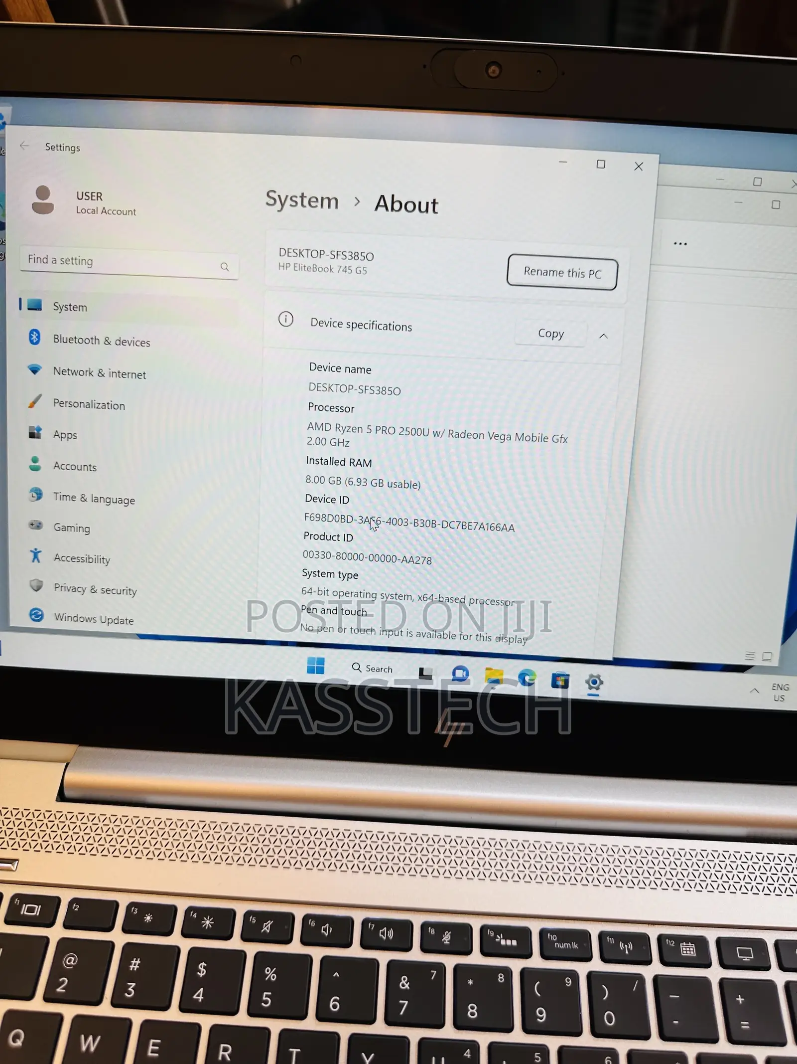 Laptop HP EliteBook 745 G5 8GB AMD Ryzen 5 SSD 256GB