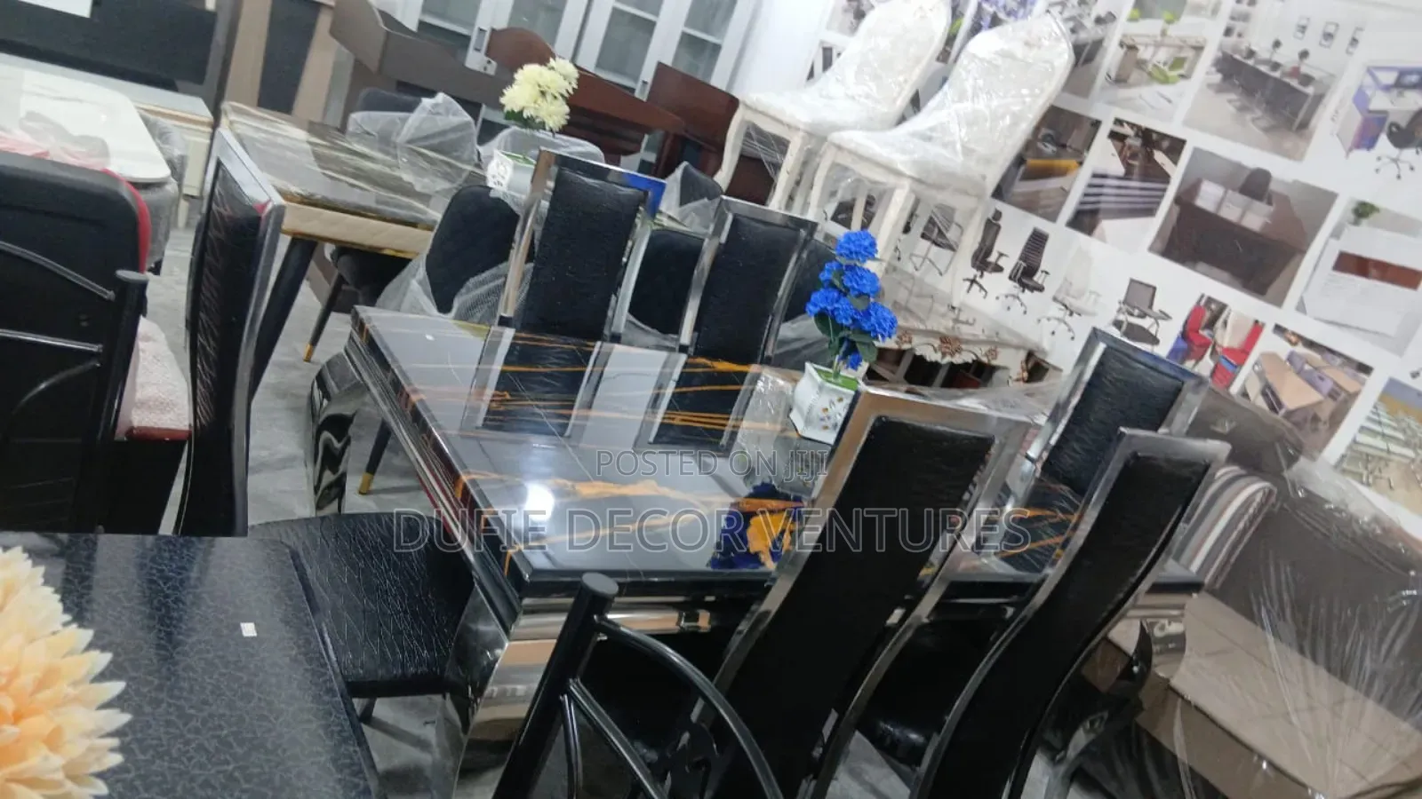 Marble Dining Room Set Available for Sale