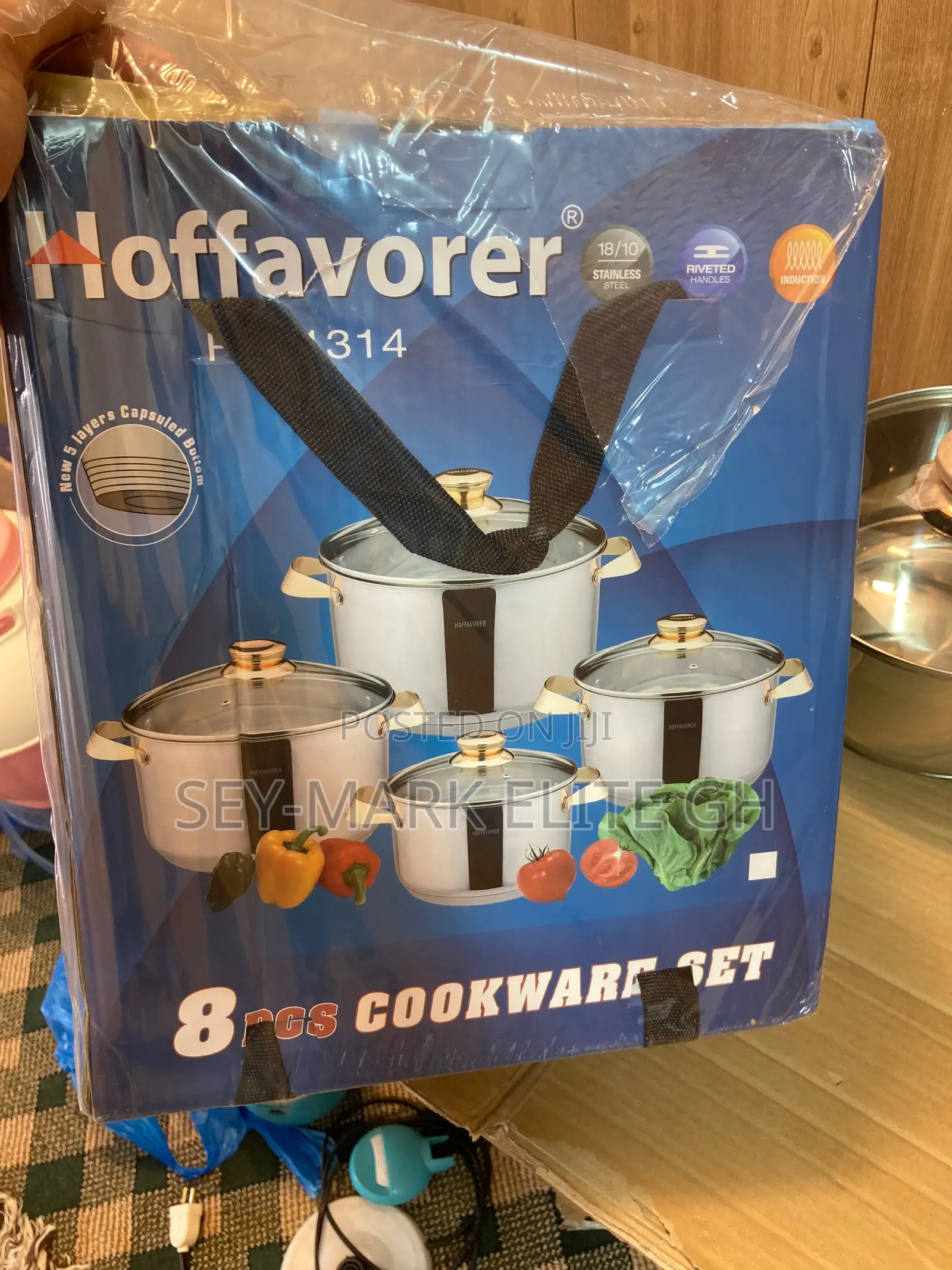 8pcs Hoffavorer Stainless Cookware Set