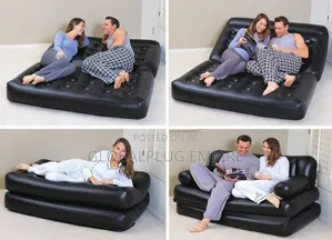 5in1 Inflatable Double Air Sofa Chair Couch Lounger Bed Mattress.