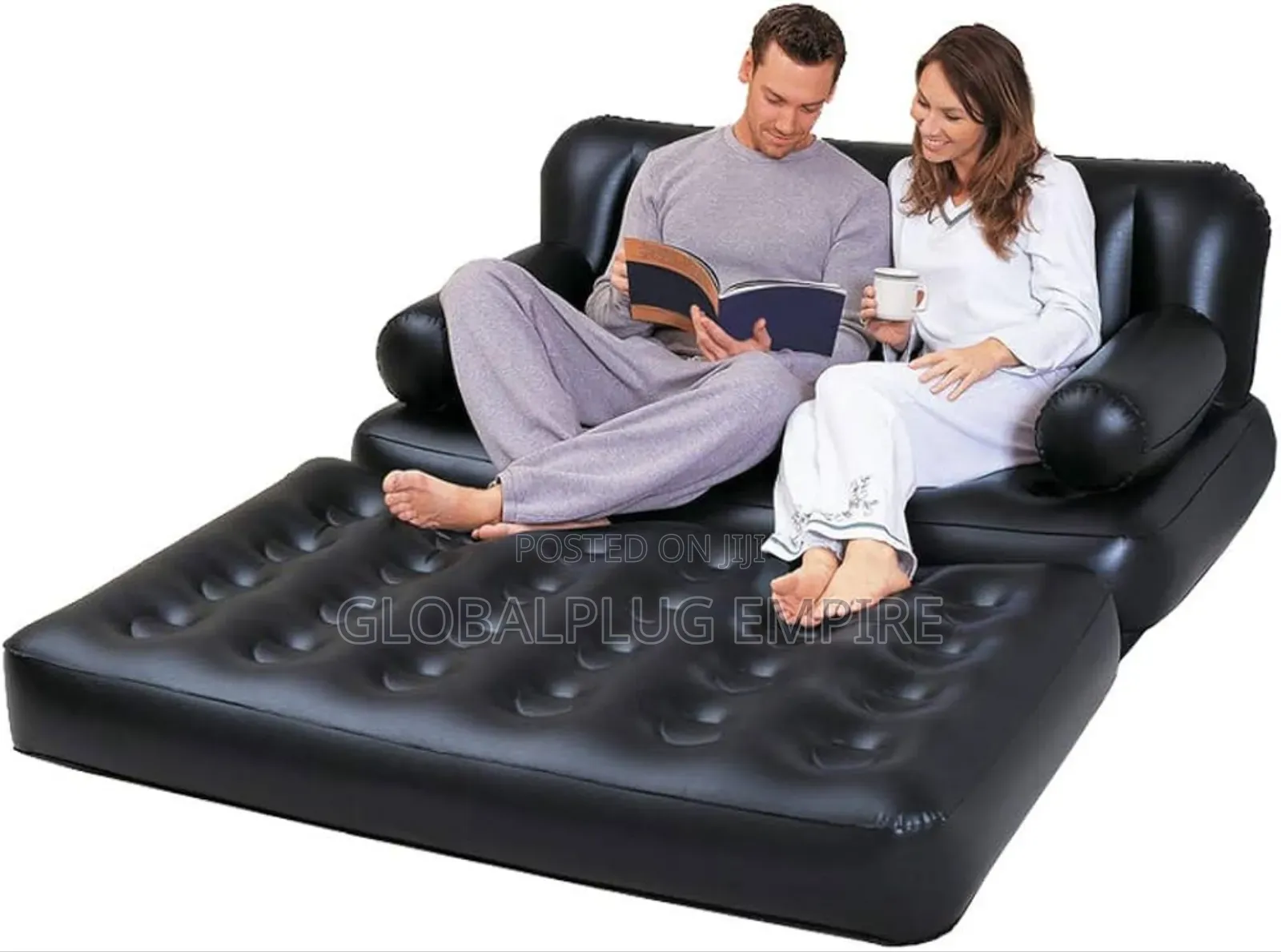 5in1 Inflatable Double Air Sofa Chair Couch Lounger Bed Mattress.