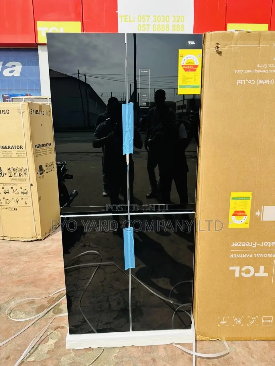 TCL 421l Frost Free Side by Side Refrigerator Black Glass Finish