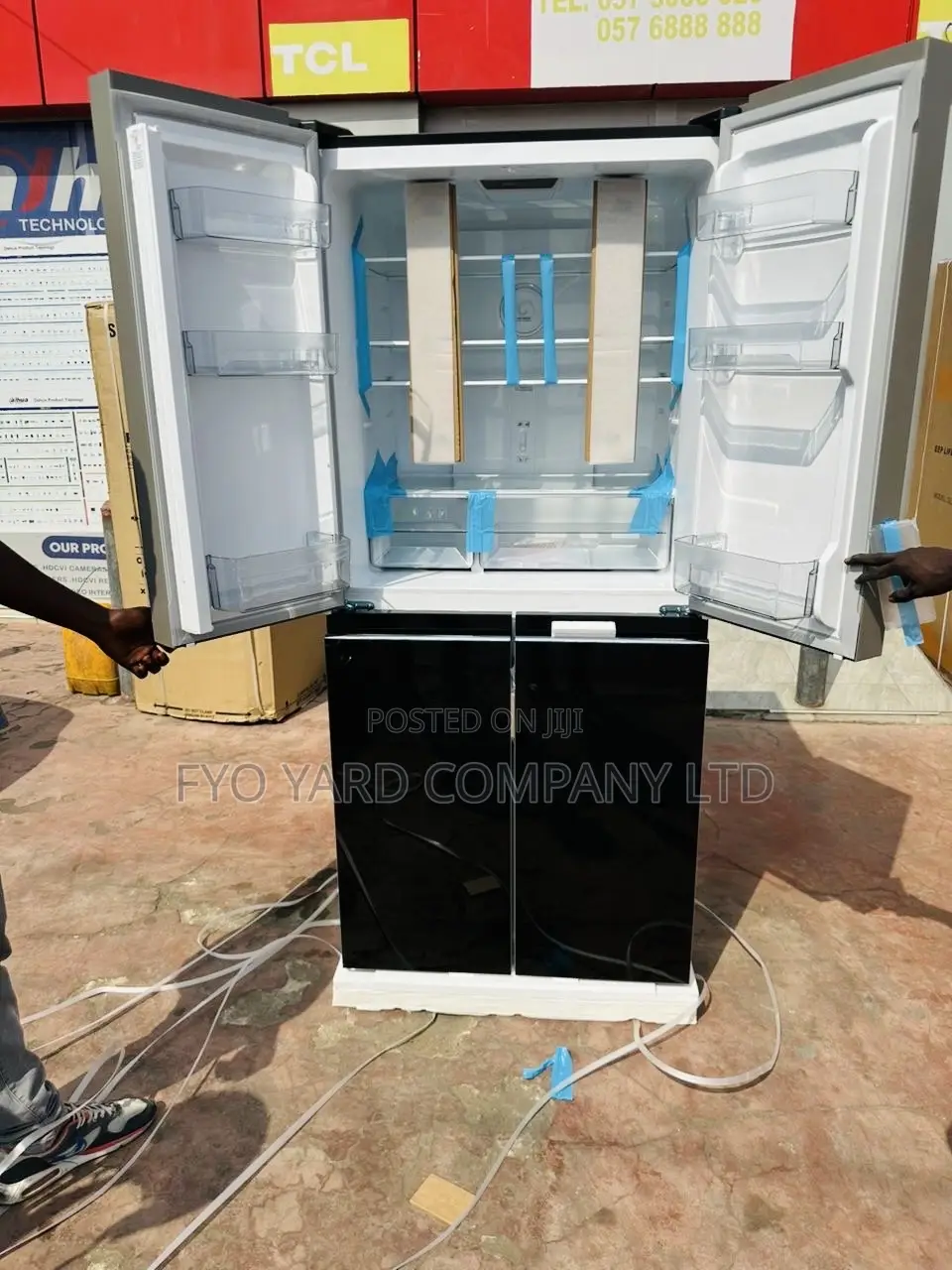 TCL 4 Doors 421liters Electronic Display Black Glass Finish [P572sbbg]