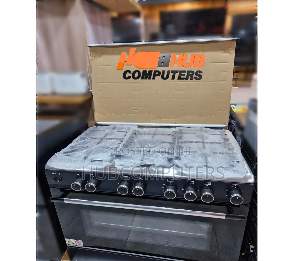Eldo-Gc9060bfu-Black Eldo Gas Cooker 5 Burner 90x60cm Black Oven Grill