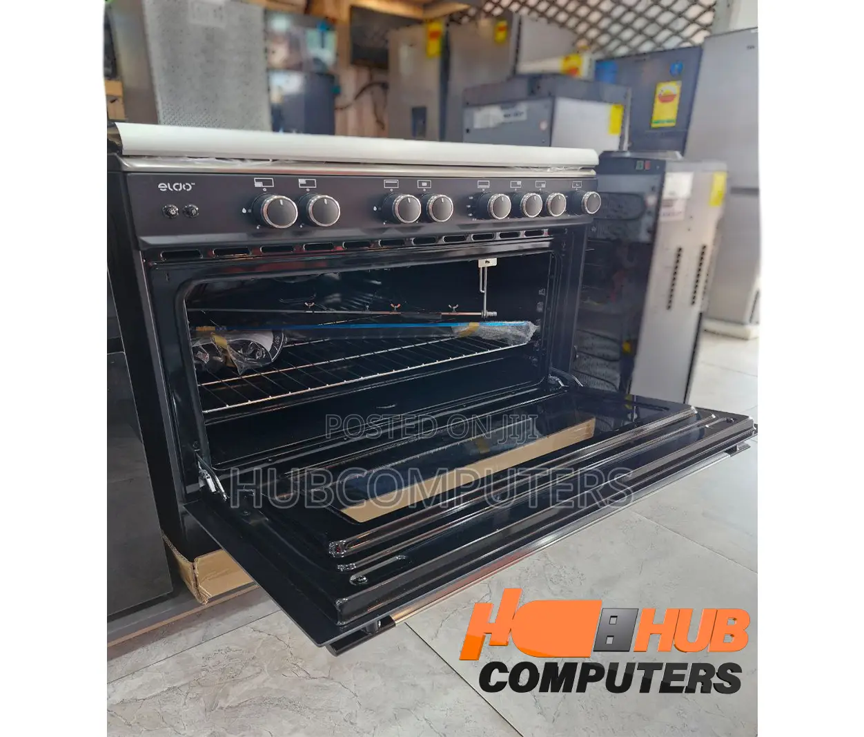 Eldo-Gc9060bfu-Black Eldo Gas Cooker 5 Burner 90x60cm Black Oven Grill
