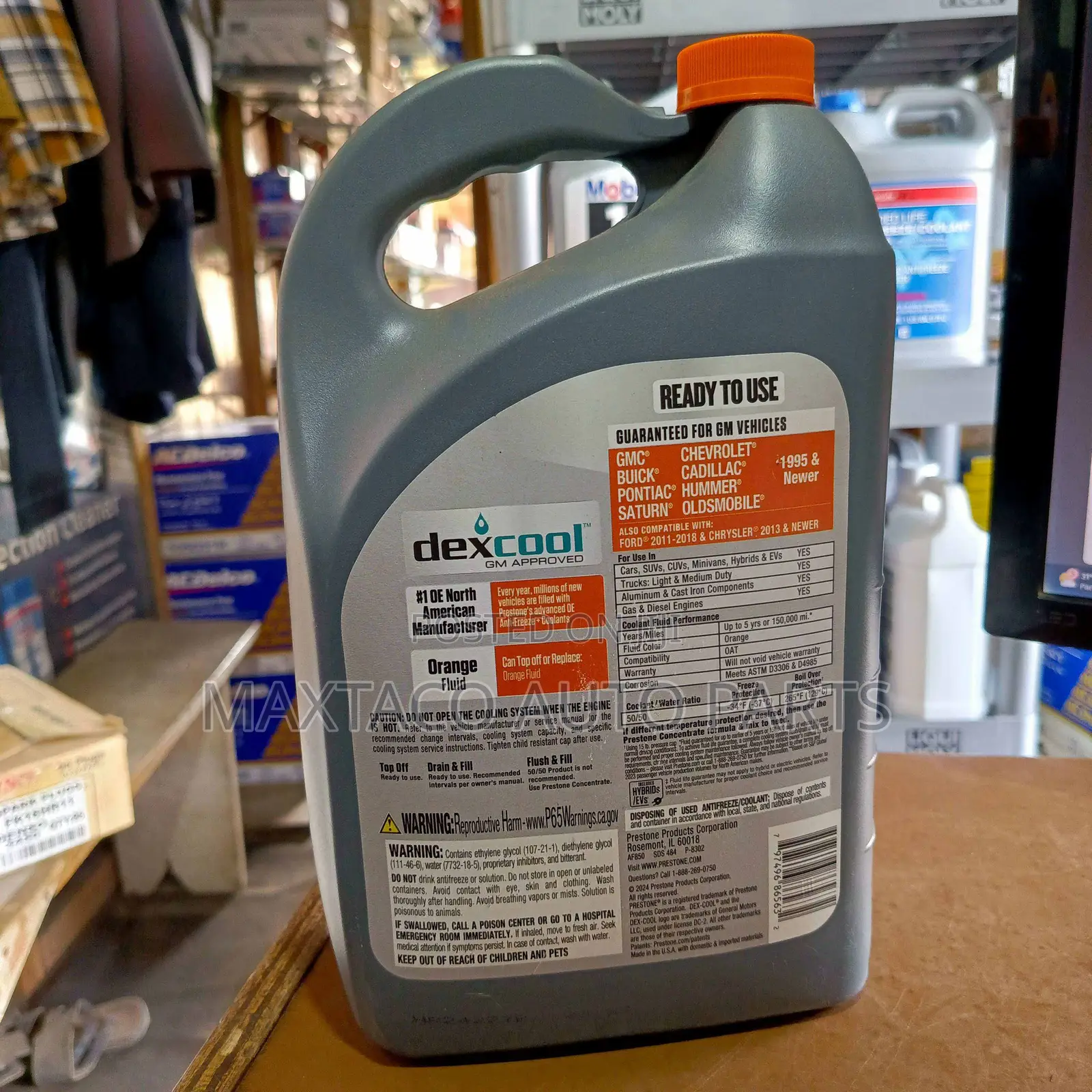 Prestone Dexcool Orange Antifreeze Coolants