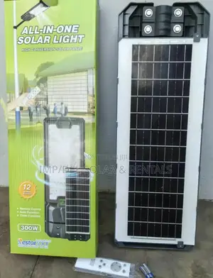 300w Solar Street Light With Panel, Remote Control, Timer Functions