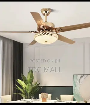 Luxury Golden Ceiling Fanlight With Remote Control