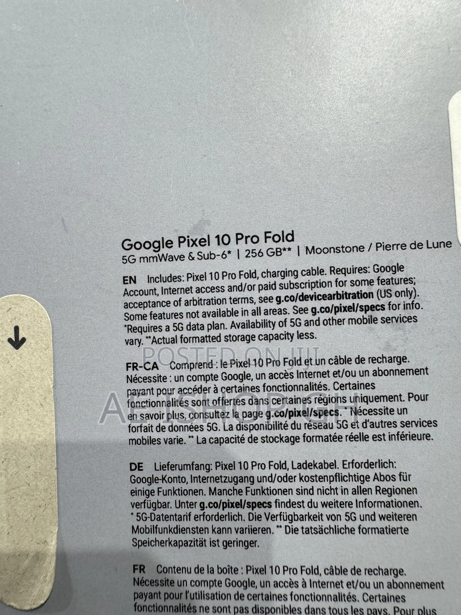 New Google Pixel 10 Pro Fold 256 GB Blue in East Legon - Mobile Phones ...