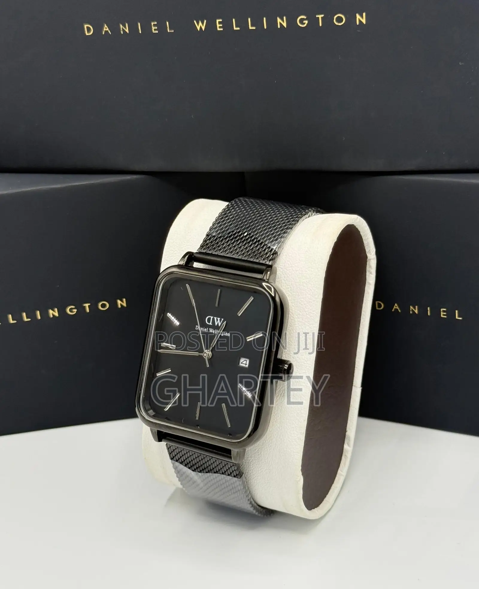 Rectangular Stainless Dial Mesh Strap Daniel Wellington Unisex Watch