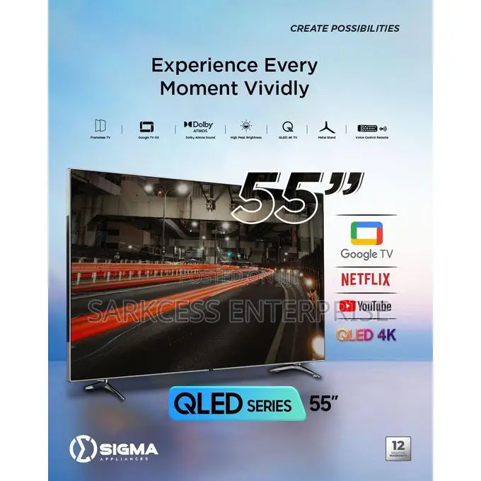 Sigma STV-Kq55v6-S 55-Inch Qled Smart Google Tv