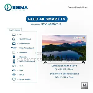 Sigma STV-Kq55v6-S 55-Inch Qled Smart Google Tv