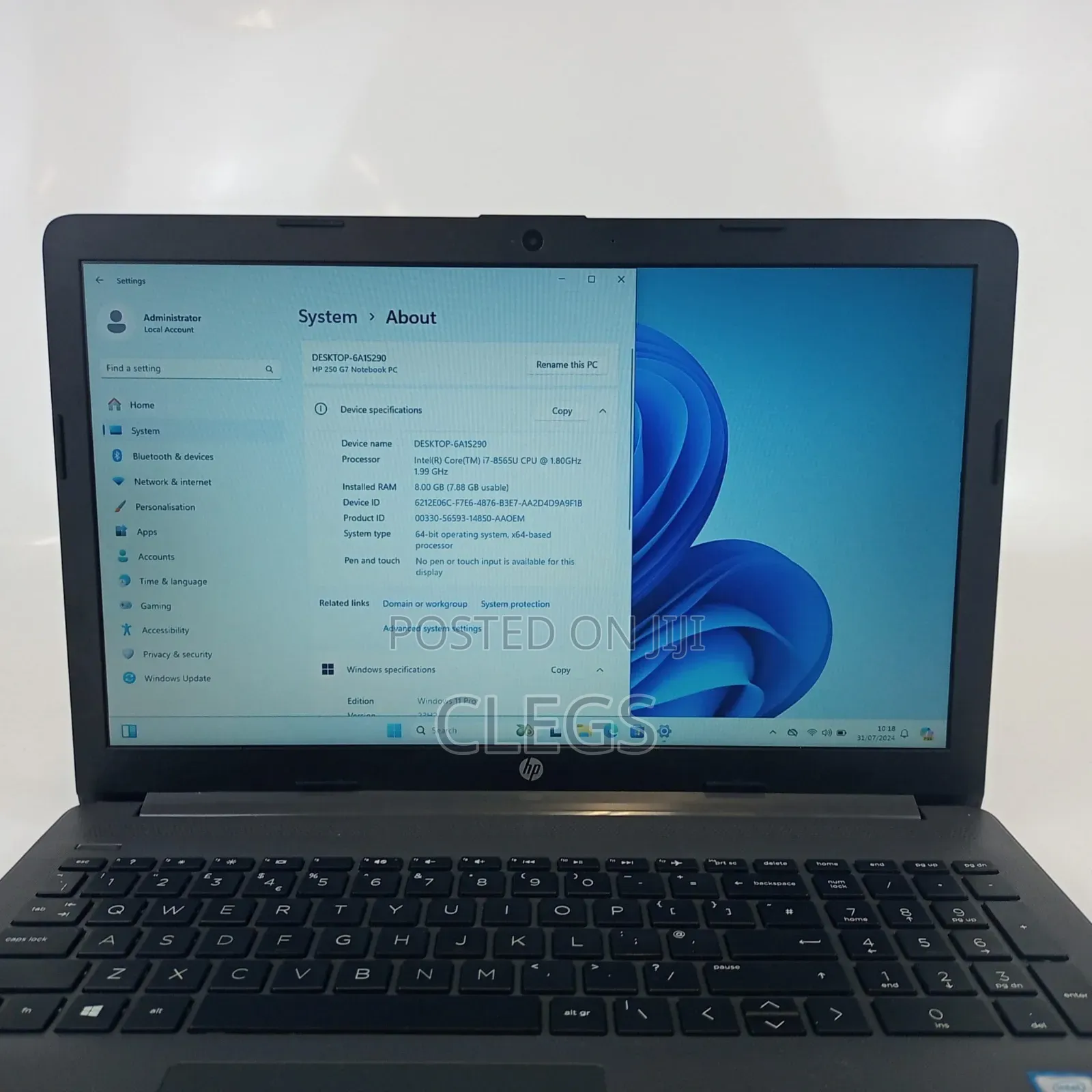 Laptop HP 250 G7 8GB Intel Core I3 HDD 500GB