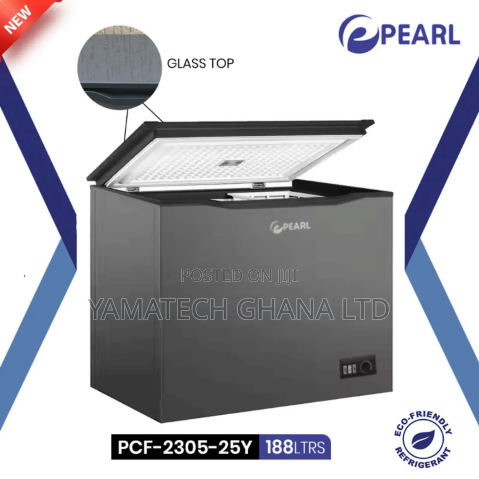 Pearl 188 Litre Chest Freezer With Top Glass
