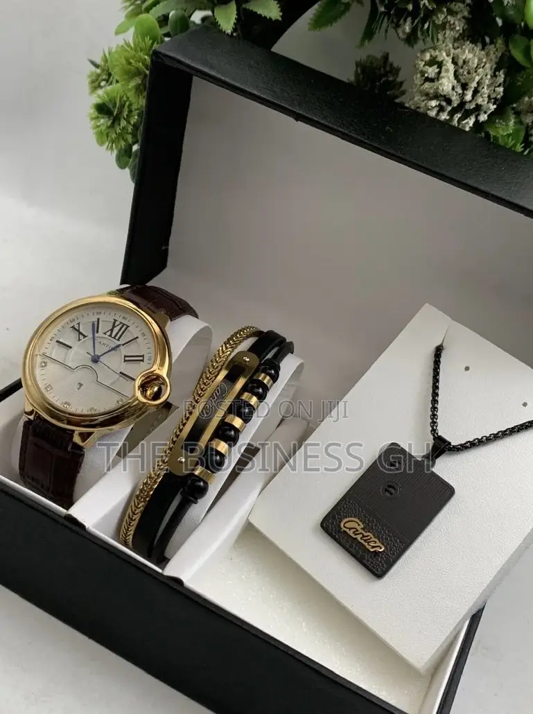 Cartier Watch With Bracelet and Necklace for Men