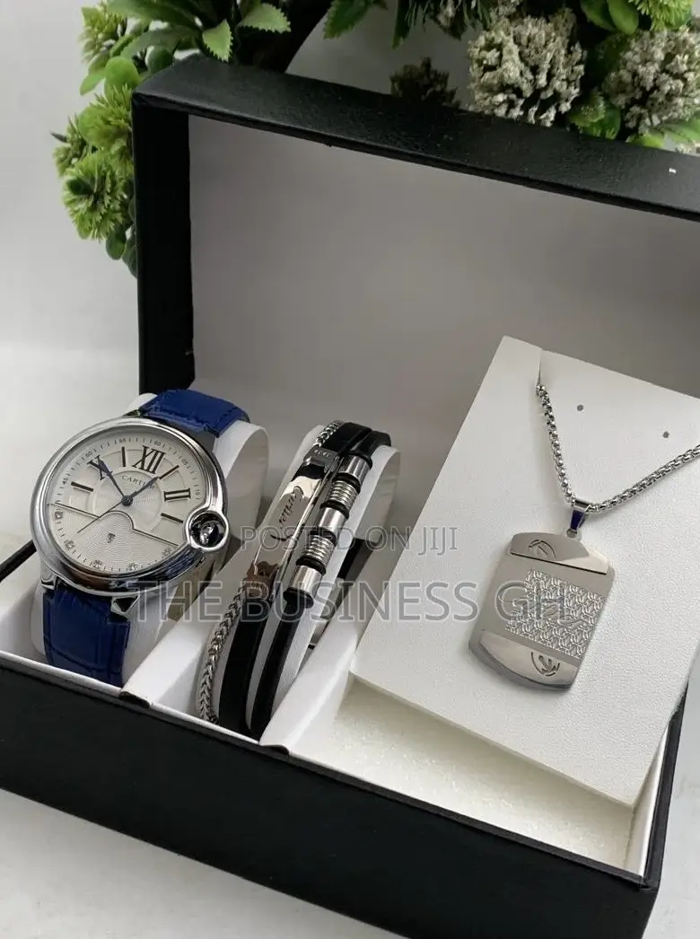 Cartier Watch With Bracelet and Necklace for Men