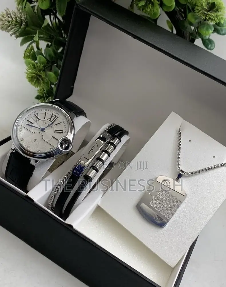 Cartier Watch With Bracelet and Necklace for Men