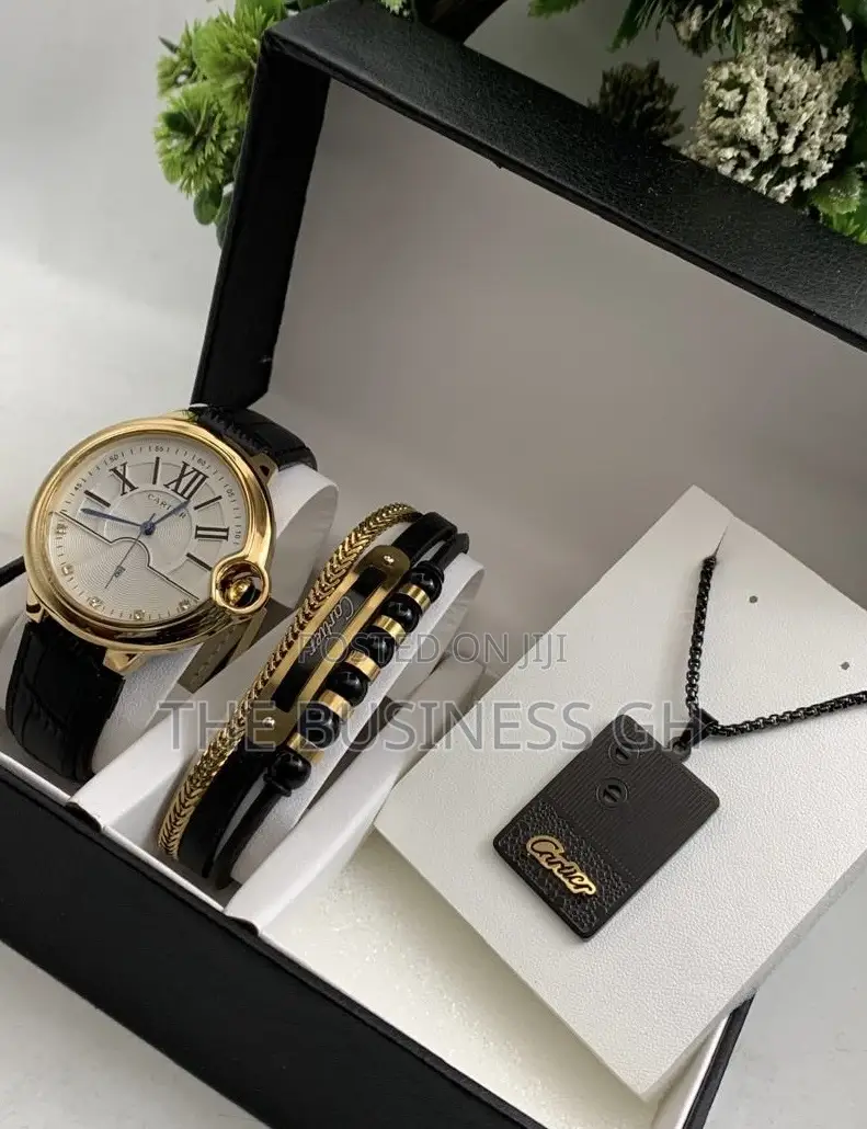 Cartier Watch With Bracelet and Necklace for Men