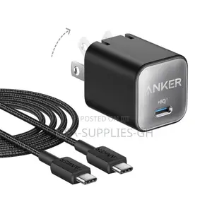 Anker Nano 511 Charger 30w With 6ft Usb-C to Usb-C Cable From Usa